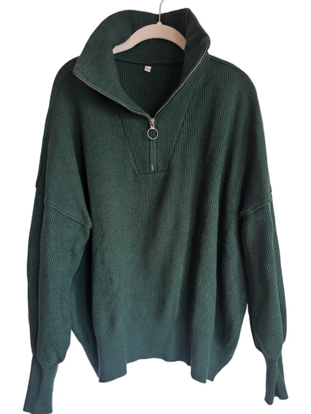 Forest Green Quarter Zip Sweater - Women's Large